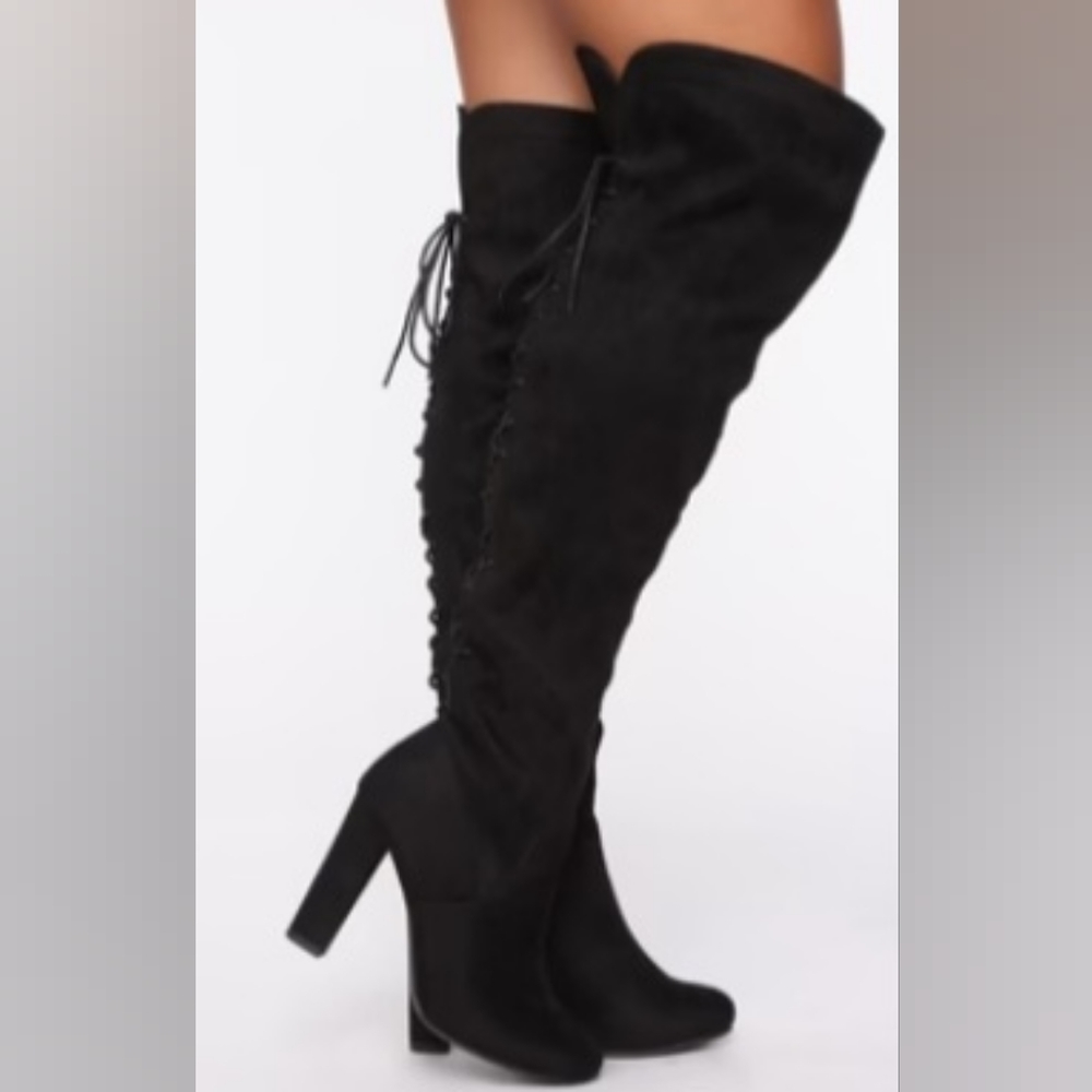 Over the knee boots - size 10 - block heel